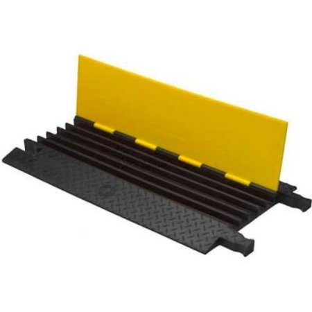 Justrite Cable Protector 5-Channel Lineal, Yellow/Black, Y5-125-Y/B YJ5-125-Y/B